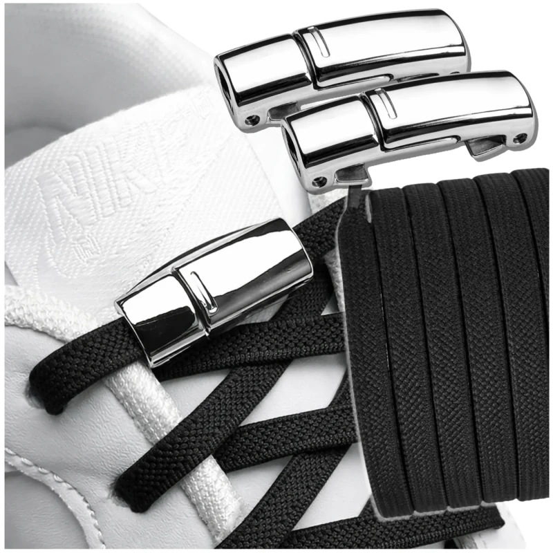 Sznurówki sznurowadła elastyczne czarne uniwersalne 2.webp