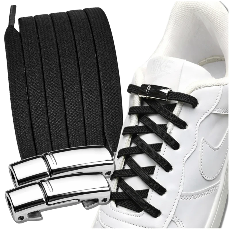 Sznurówki sznurowadła elastyczne czarne uniwersalne 3.webp