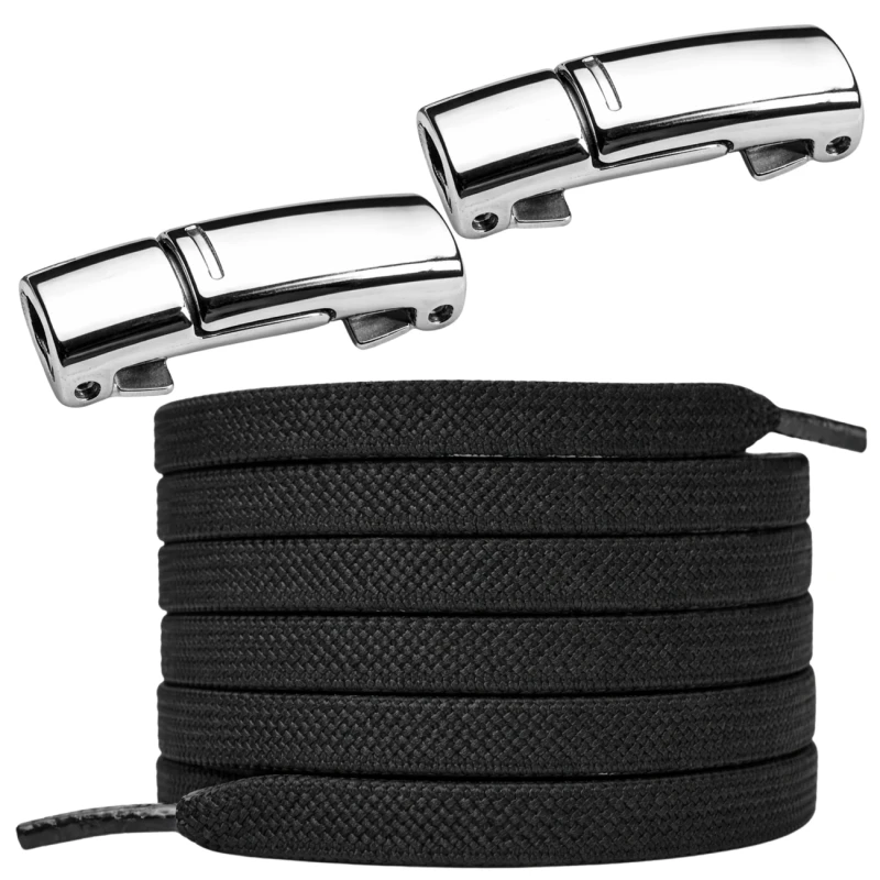 Sznurówki sznurowadła elastyczne czarne uniwersalne 4.webp