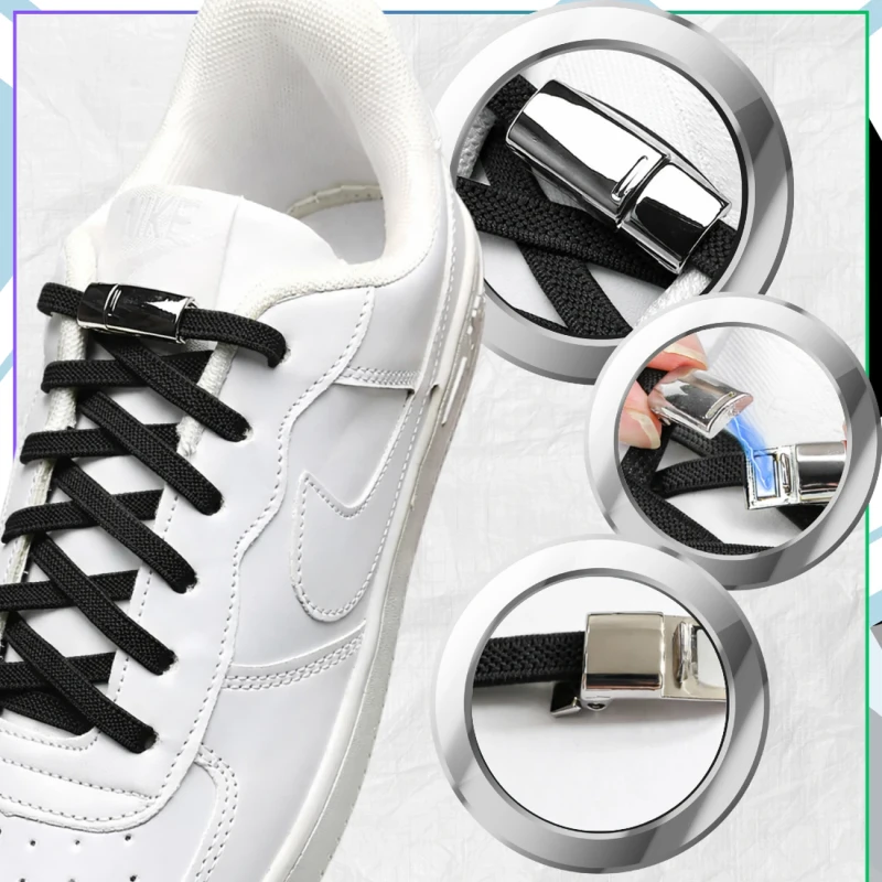 Sznurówki sznurowadła elastyczne czarne uniwersalne 5.webp