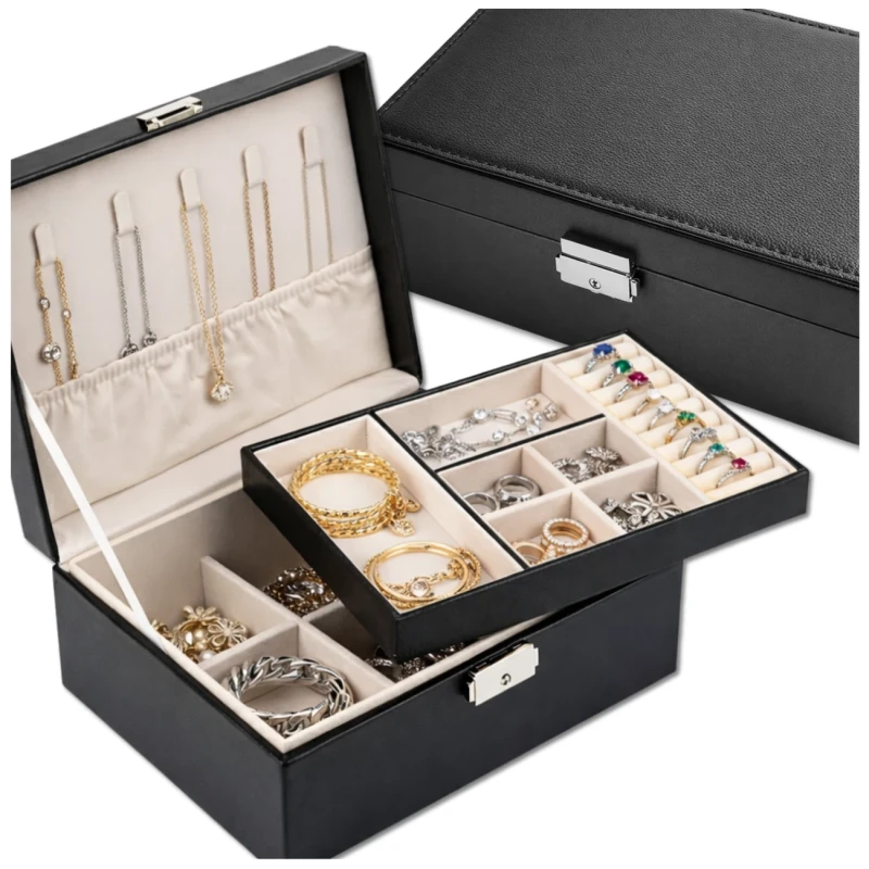 Pudełko Organizer Szkatułka Na Biżuterię duży kuferek 3.webp