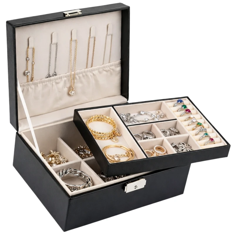 Pudełko Organizer Szkatułka Na Biżuterię duży kuferek 5.webp