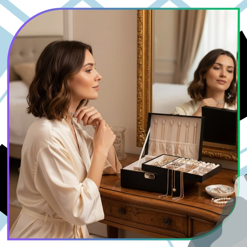 Pudełko Organizer Szkatułka Na Biżuterię duży kuferek 7.webp