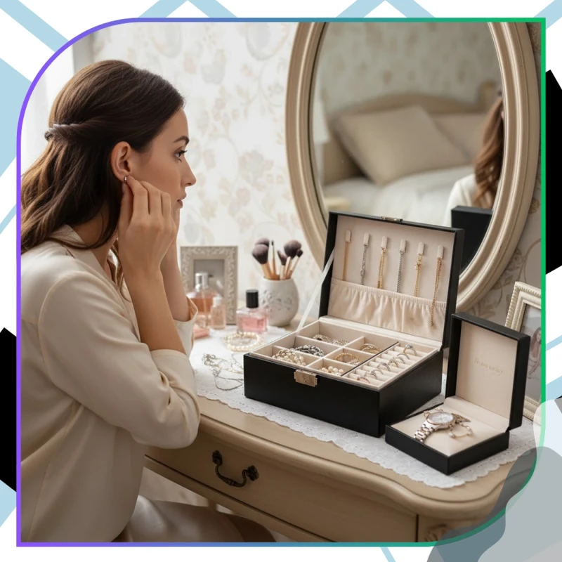 Pudełko Organizer Szkatułka Na Biżuterię duży kuferek 8.webp