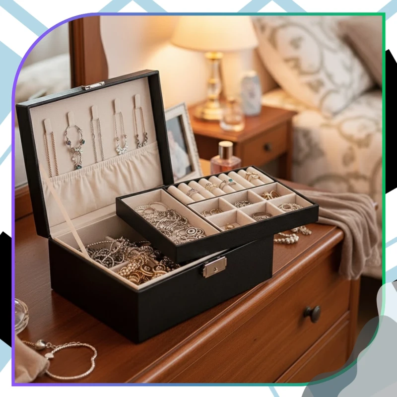 Pudełko Organizer Szkatułka Na Biżuterię duży kuferek 9.webp