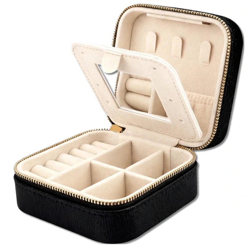Szkatułka na biżuterię organizer pudełeczko z lusterkiem futerał 1.webp