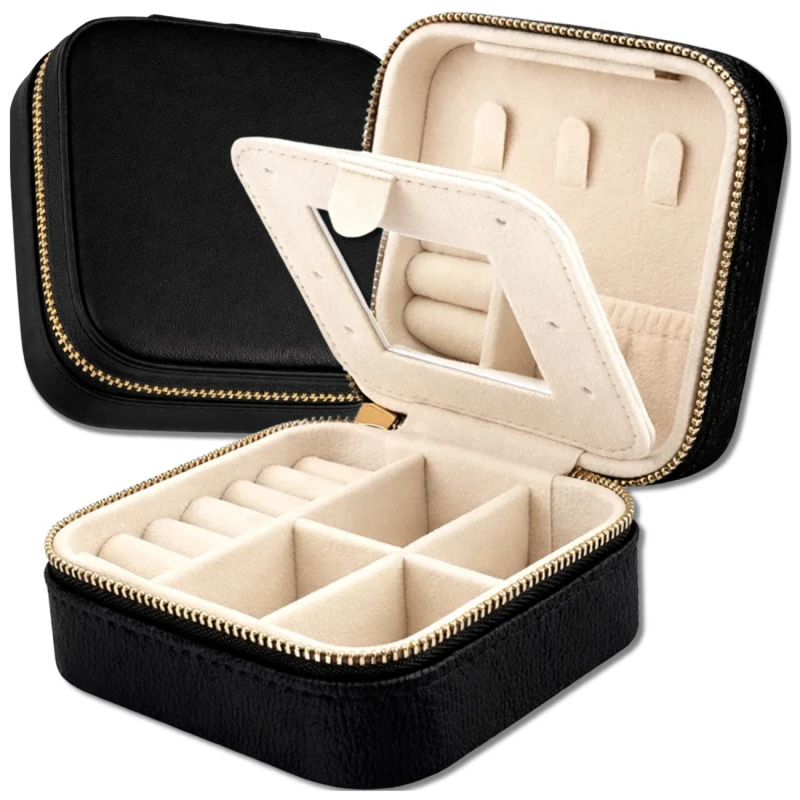 Szkatułka na biżuterię organizer pudełeczko z lusterkiem futerał 2.webp