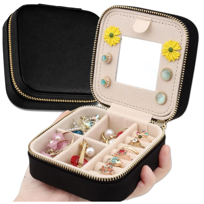 Szkatułka na biżuterię organizer pudełeczko z lusterkiem futerał 3.webp