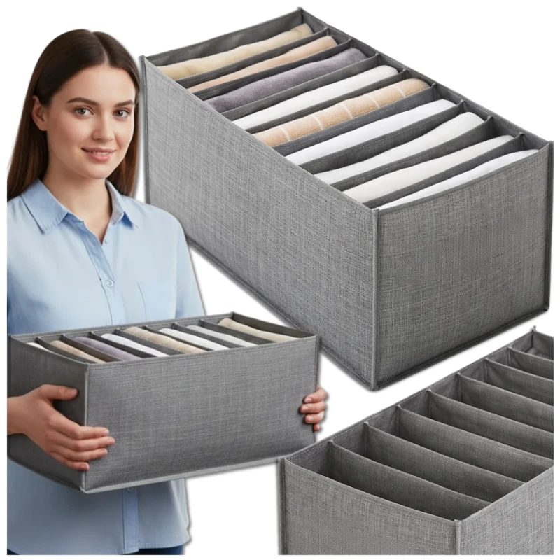 Organizer szary do szafki przegroda do szuflady na ubrania 3.webp