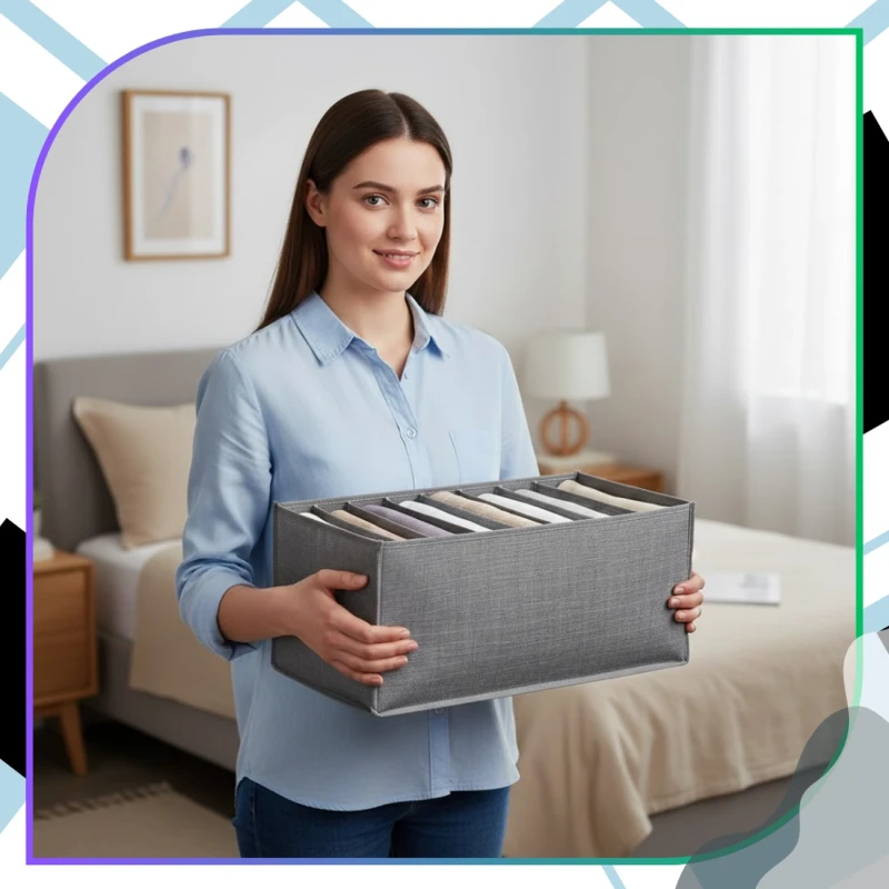 Organizer szary do szafki przegroda do szuflady na ubrania 8.webp