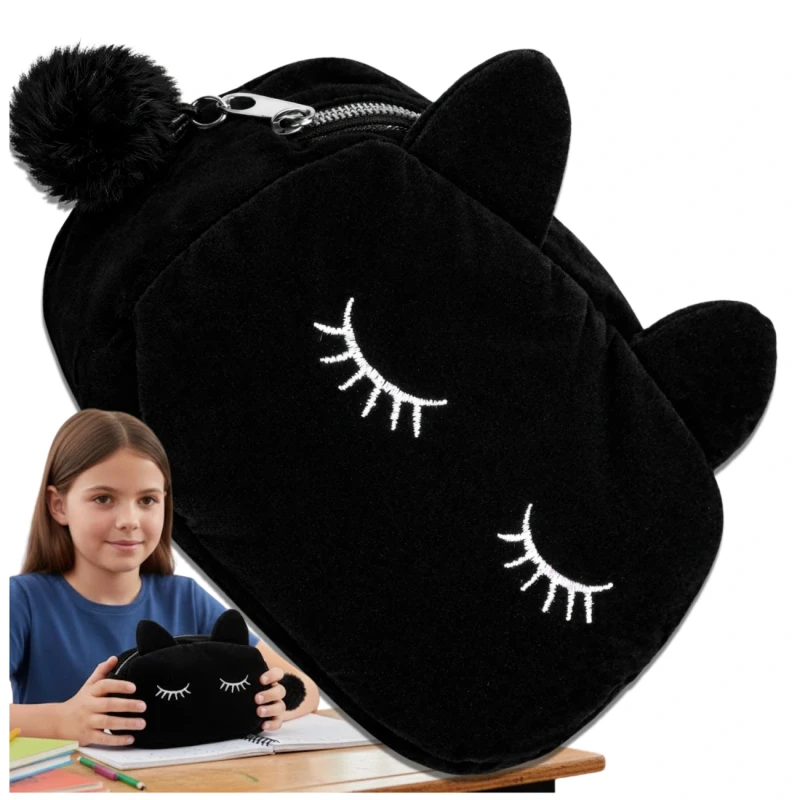 Piórnik szkolny pluszowy saszetka kosmetyczka szkoła 3.webp