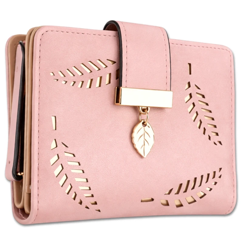 MAŁY DAMSKI PORTFEL PORTMONETKA PRAKTYCZNA NA ZAMEK LISTKI 1.webp