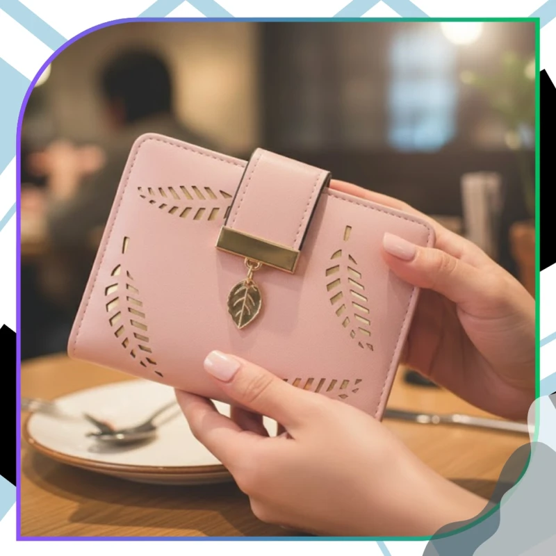 MAŁY DAMSKI PORTFEL PORTMONETKA PRAKTYCZNA NA ZAMEK LISTKI 7.webp