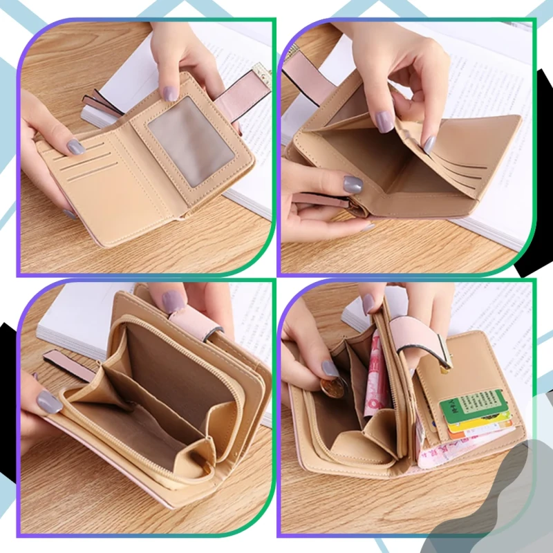 MAŁY DAMSKI PORTFEL PORTMONETKA PRAKTYCZNA NA ZAMEK LISTKI 8.webp