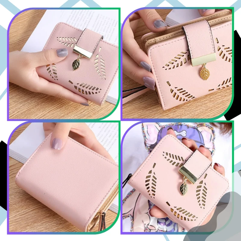 MAŁY DAMSKI PORTFEL PORTMONETKA PRAKTYCZNA NA ZAMEK LISTKI 9.webp