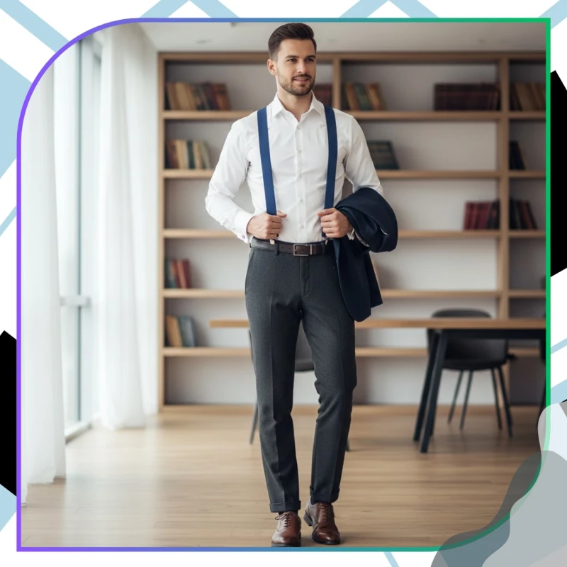 Szelki granatowe Męskie mocne do spodni 7.webp