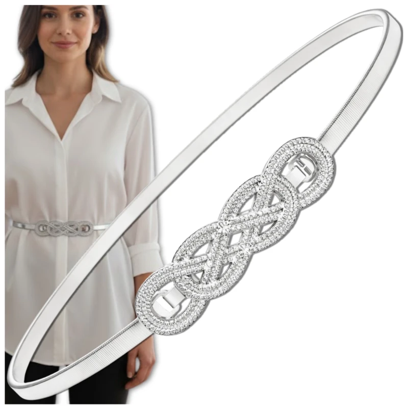 Srebrny Pasek Metalowy damski sprężynka pancerka 3.webp