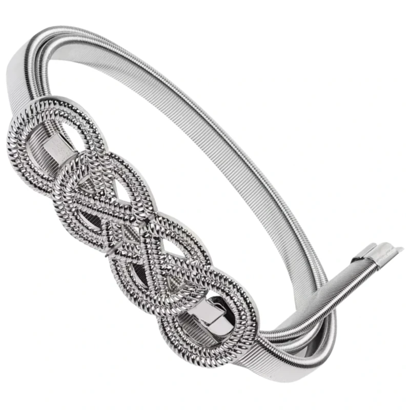 Srebrny Pasek Metalowy damski sprężynka pancerka 4.webp