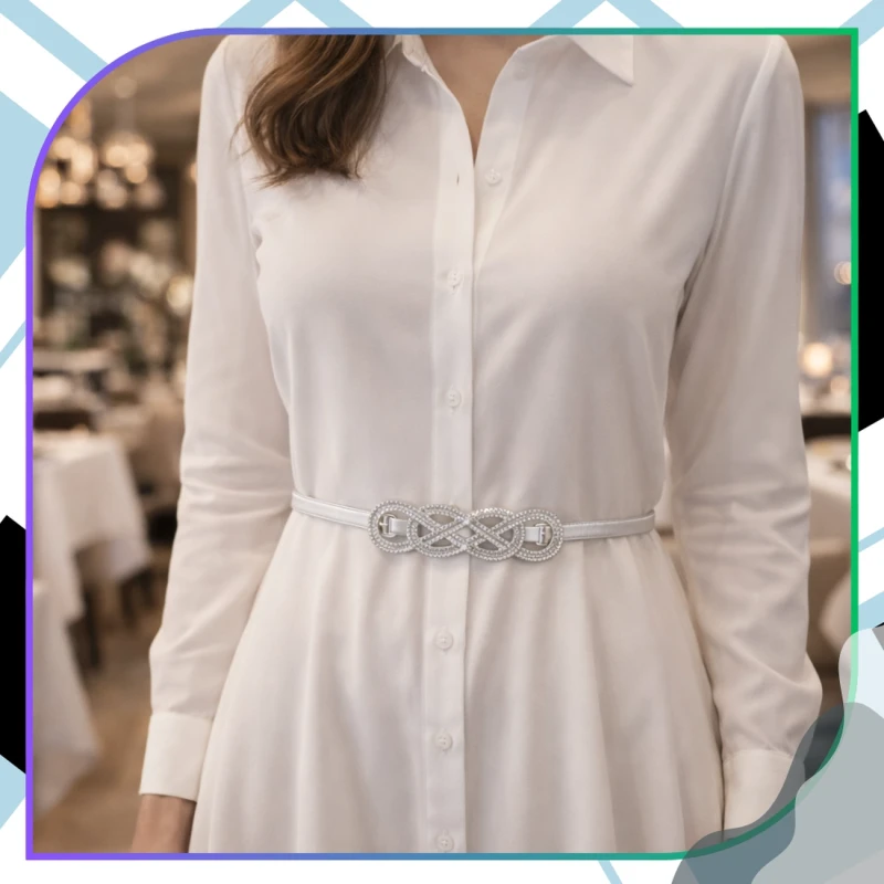 Srebrny Pasek Metalowy damski sprężynka pancerka 6.webp