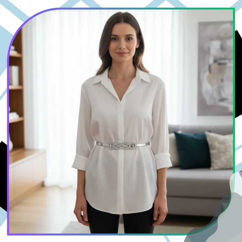 Srebrny Pasek Metalowy damski sprężynka pancerka 7.webp