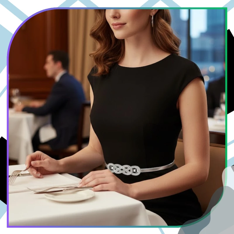 Srebrny Pasek Metalowy damski sprężynka pancerka 8.webp