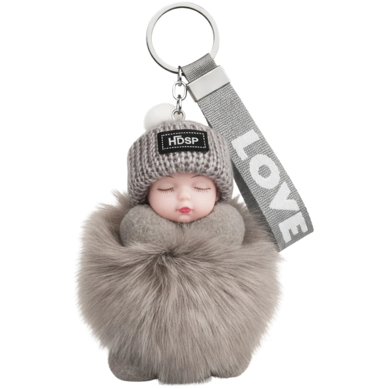 Brelok do torebki kluczy pompon lalka laleczka love 4.webp