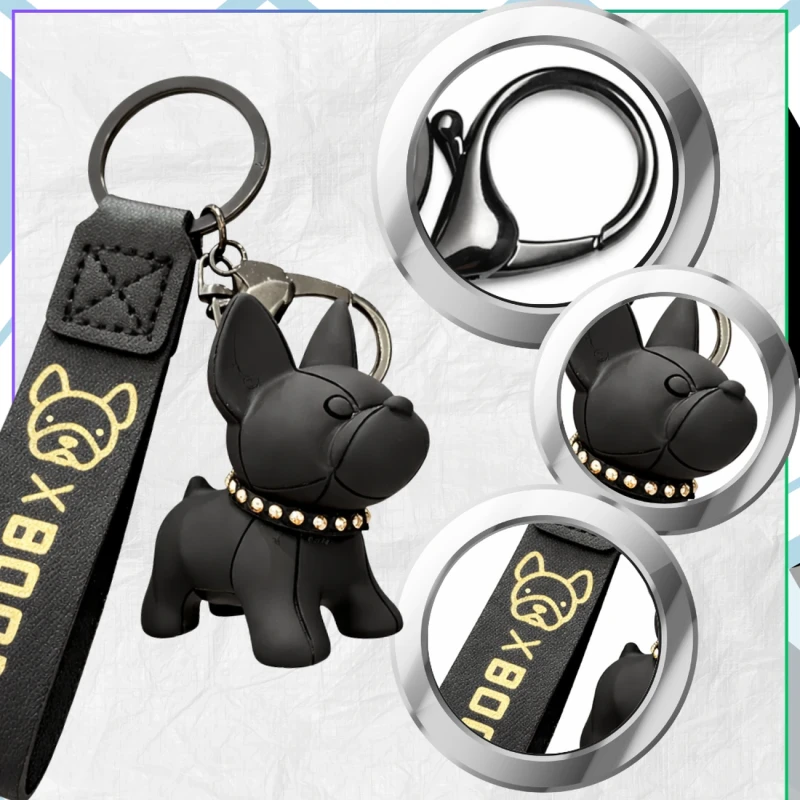 Brelok buldog do kluczy piesek pies zawieszka 5.webp