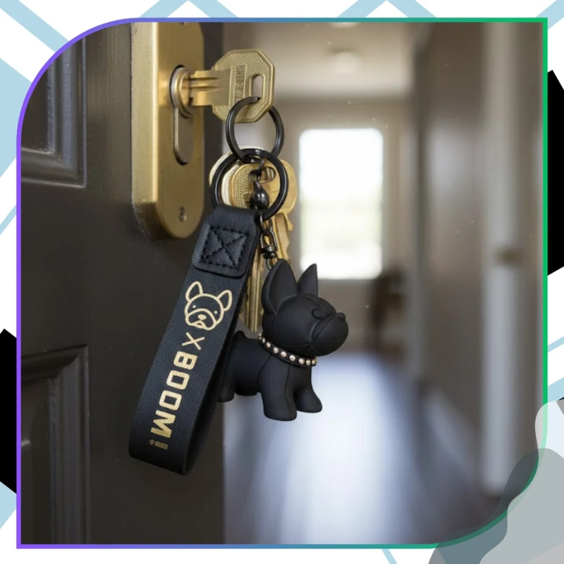 Brelok buldog do kluczy piesek pies zawieszka 8.webp