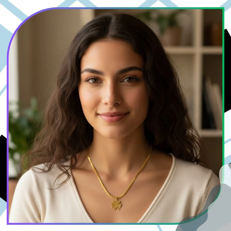 Naszyjnik żmijka złoty elegancki stal chirurgiczna koniczynka 5.webp