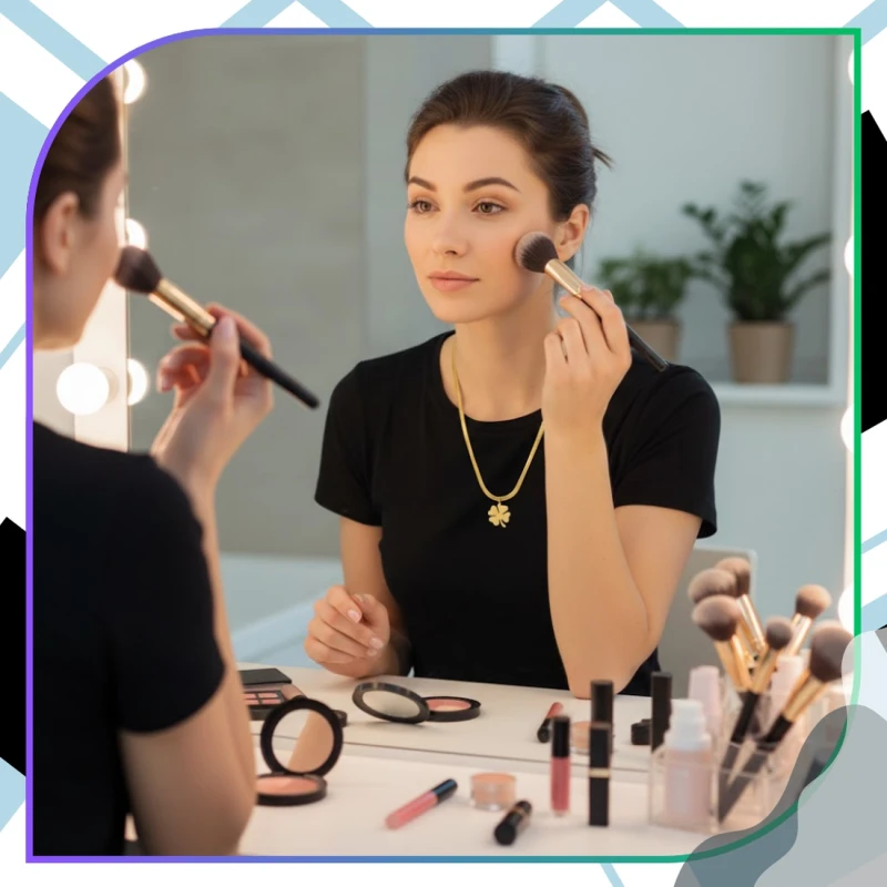 Naszyjnik żmijka złoty elegancki stal chirurgiczna koniczynka 7.webp