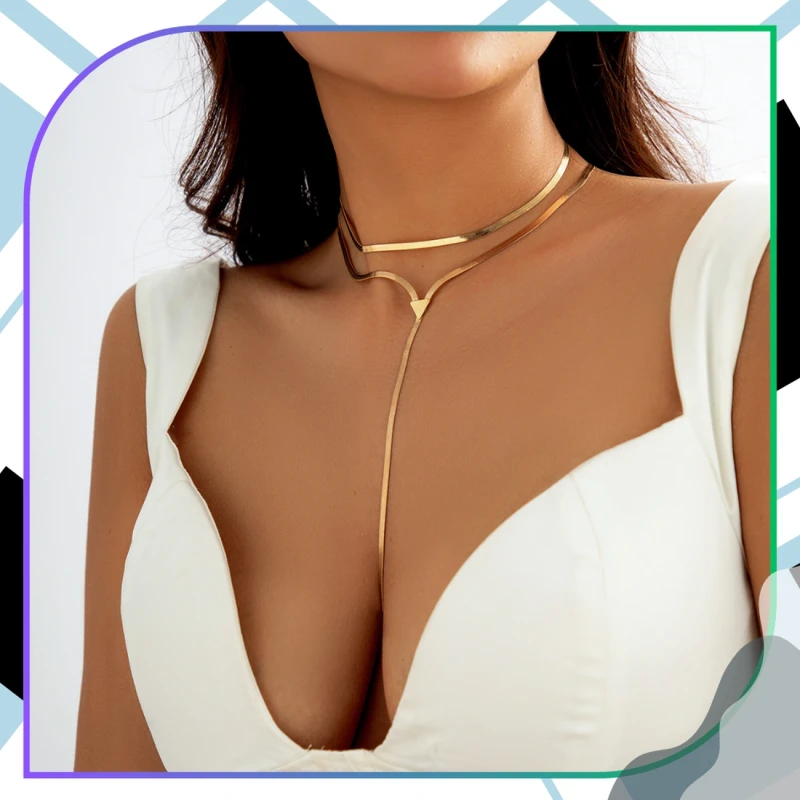 Naszyjnik złoty stal chirurgiczna długi elegancki wpadający 6.webp