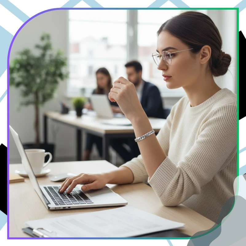 Bransoletka łańcuch srebrna stal chirurgiczna elegancka 8.webp