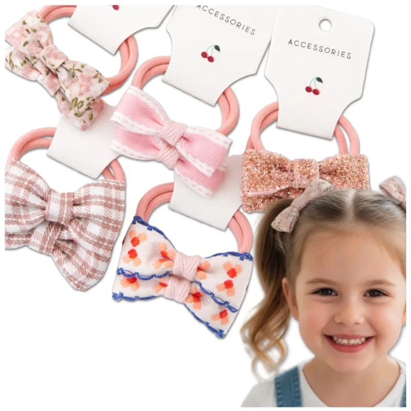 Zestaw Kokarda gumek do włosów 10szt dziecięca dziecka 2.webp