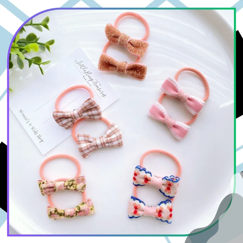 Zestaw Kokarda gumek do włosów 10szt dziecięca dziecka 5.webp