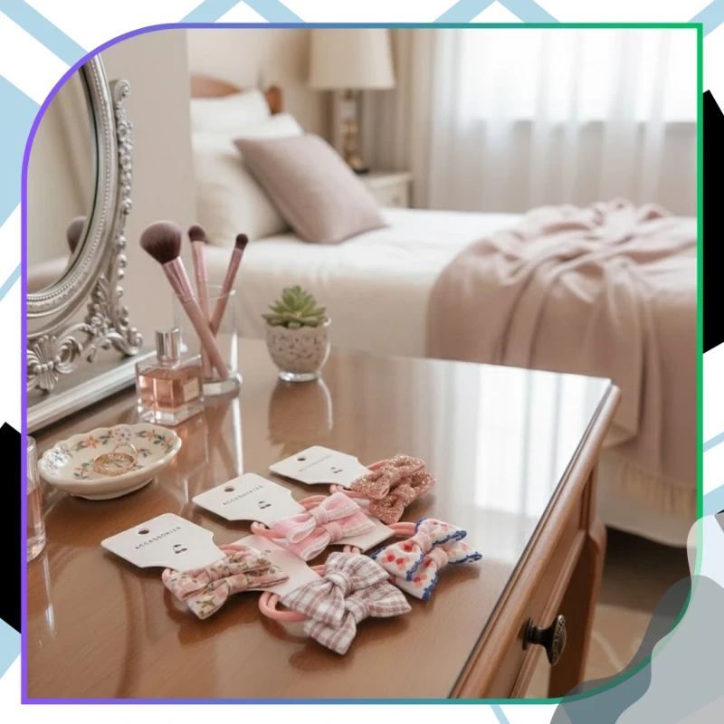 Zestaw Kokarda gumek do włosów 10szt dziecięca dziecka 6.webp