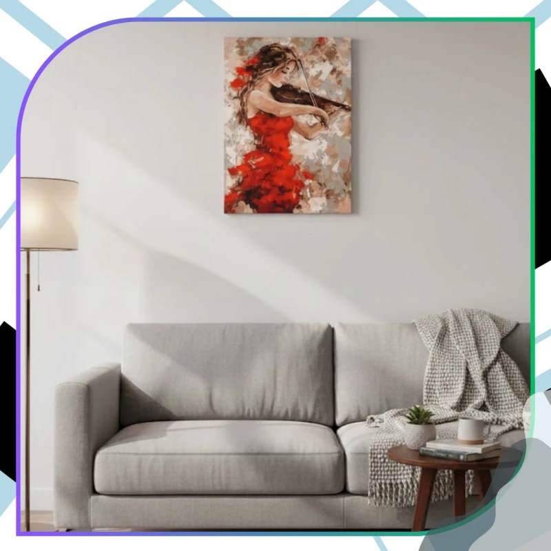 Zestaw do malowania po numerach 40 x 50cm obraz na płótnie Skrzypaczka 13.webp