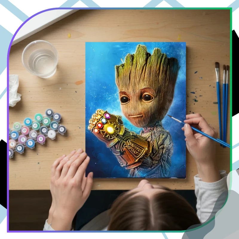 Malowanie po numerach z ramą 40 x 50cm obraz na płótnie Kosmiczna Postać 12.webp