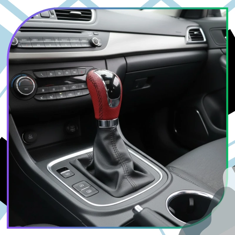 Skórzana gałka zmiany biegów z oznaczeniami uniwersalna ergonomiczna manual 5.webp