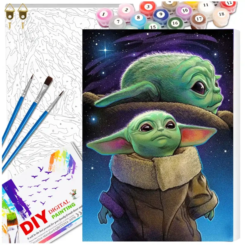 Malowanie po numerach z ramą 40 x 50cm obraz na płótnie Kosmiczne Dziecko 2.webp