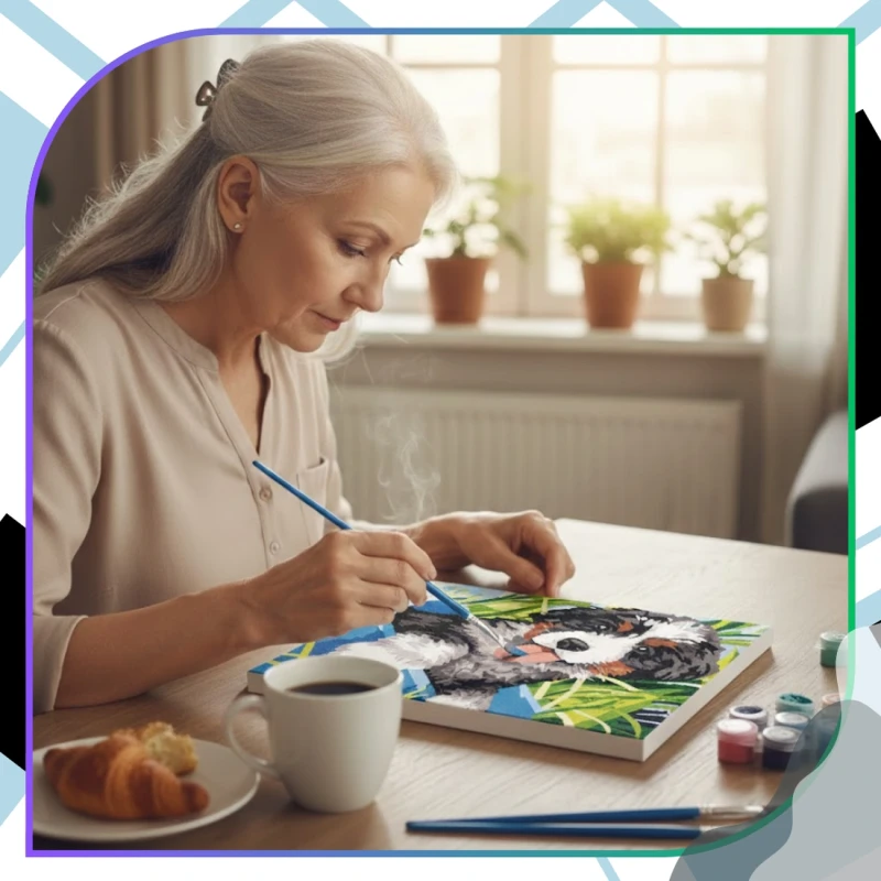 Malowanie po numerach z ramą 40 x 50cm obraz na płótnie Szczeniak 10.webp