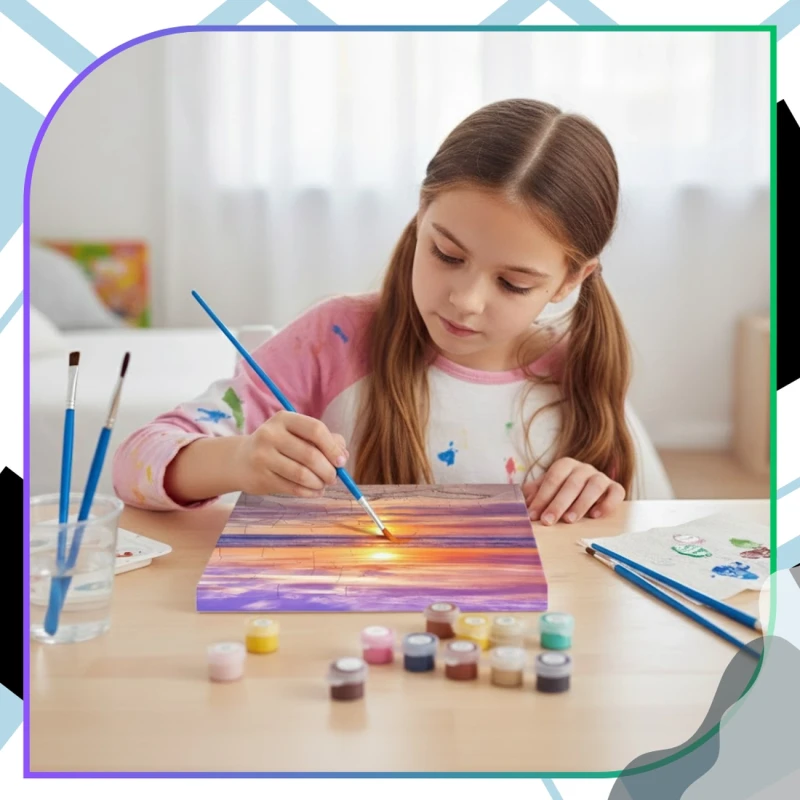 Malowanie po numerach z ramą 40 x 50cm obraz na płótnie Zachód Słońca Na Morzem 10.webp