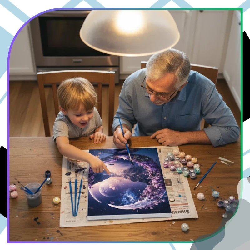 Malowanie po numerach z ramą 40 x 50cm obraz na płótnie Magiczny Księżyc 12.webp