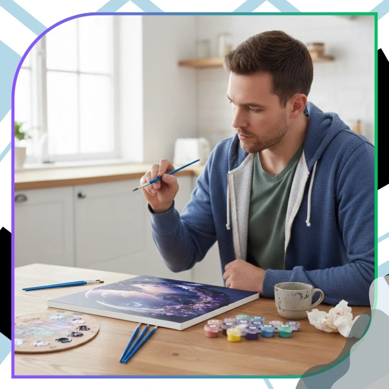 Malowanie po numerach z ramą 40 x 50cm obraz na płótnie Magiczny Księżyc 13.webp