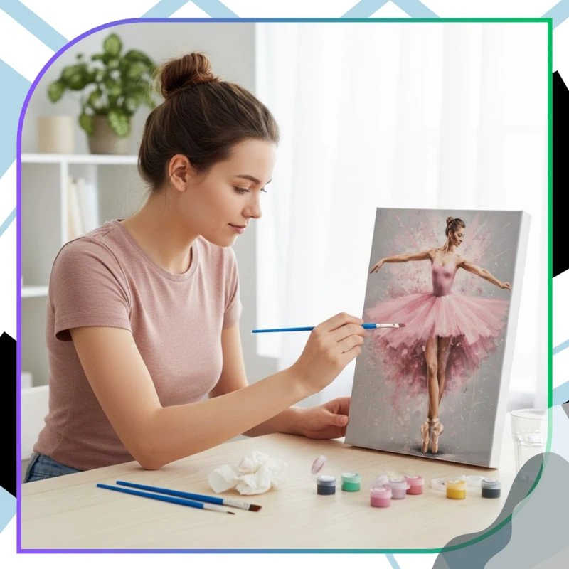Malowanie po numerach z ramą 40 x 50cm obraz na płótnie Baletnica 11.webp