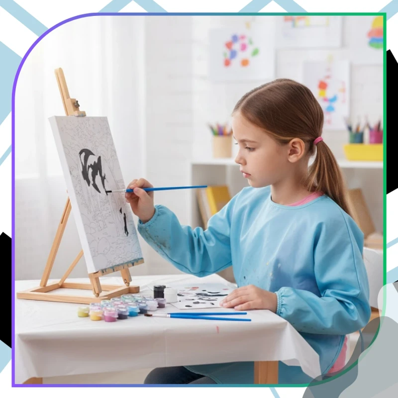 Malowanie po numerach z ramą 40 x 50cm obraz na płótnie Koń nad Strumieniem 10.webp