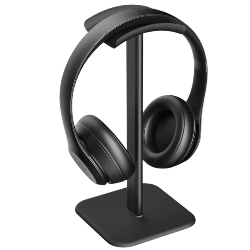 Stojak uchwyt na słuchawki uniwersalny przenośny stabilny biurkowy czarny 5.webp