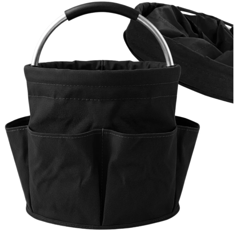 Kosz pojemnik torba na narzędzia ogrodowe składany czarny2.webp