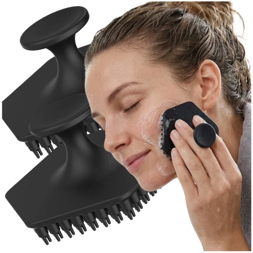 Szczotka silikonowa do oczyszczenia mycia twarzy peeling 2 szt czarny