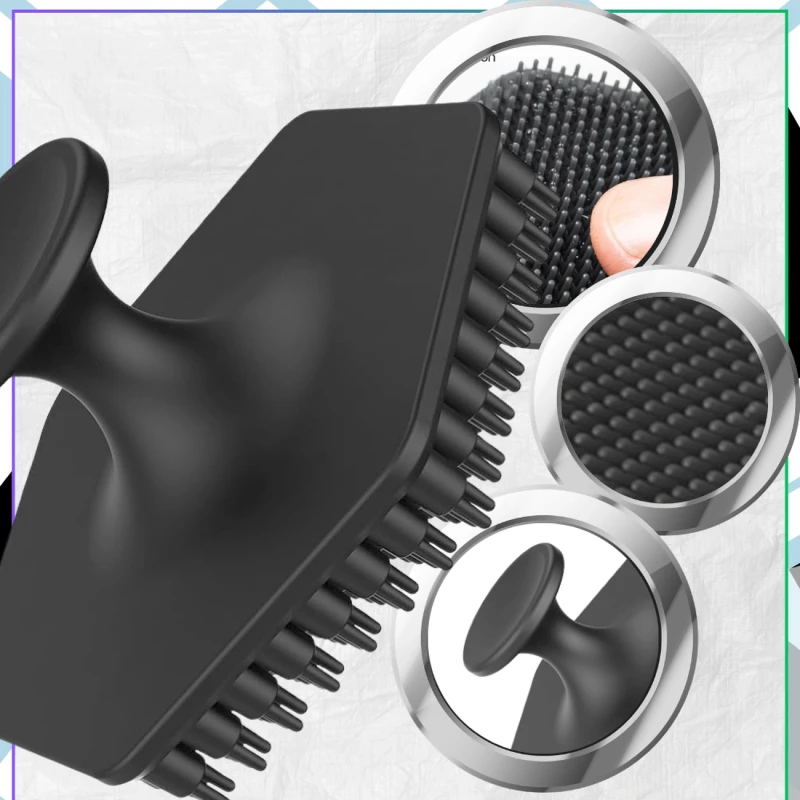 Szczotka silikonowa do oczyszczenia mycia twarzy peeling 2 szt czarny4.webp