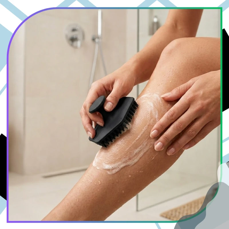 Szczotka silikonowa do oczyszczenia mycia twarzy peeling 2 szt czarny6.webp